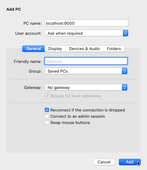 Remote Desktop - Hostname
