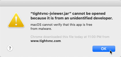 Unidentified developer warning