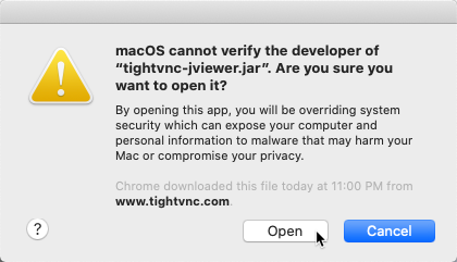 Launching TightVNC Viewer