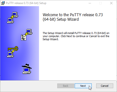 PuTTY Installer - Welcome Step