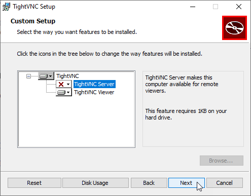 TightVNC installation