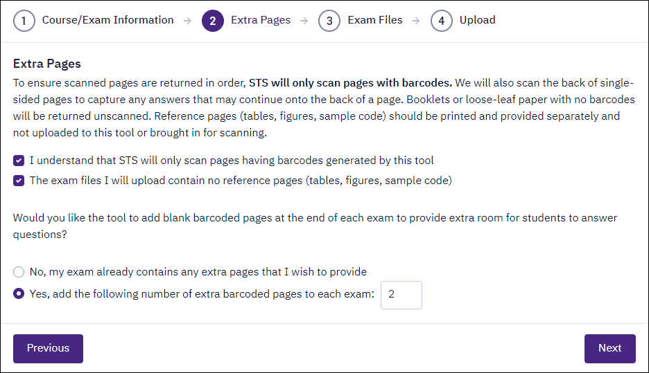 Exam Preflight Tool - Step 2