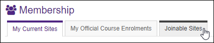 OWL - Joinable Sites tab