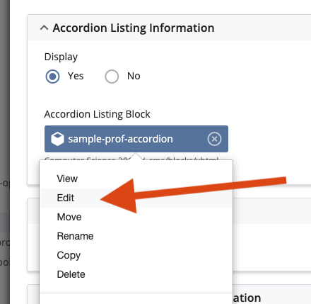 Accordian - edit context window