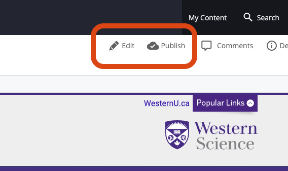Cascade Publish button