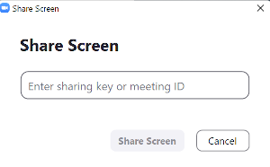 Sharing Dialog Box